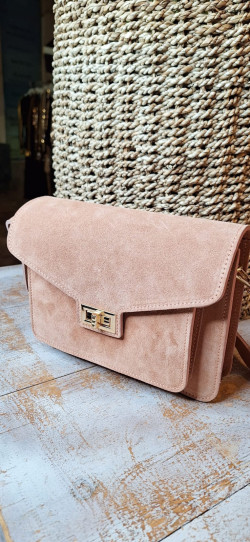 MILO rosa empolvado, bolso piel