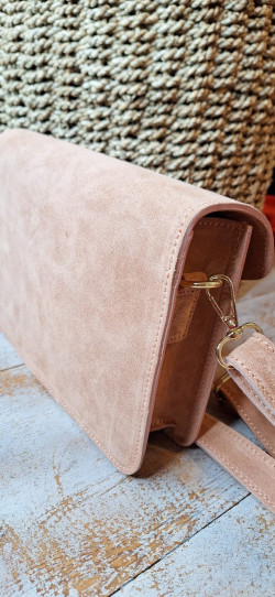 MILO rosa empolvado, bolso piel