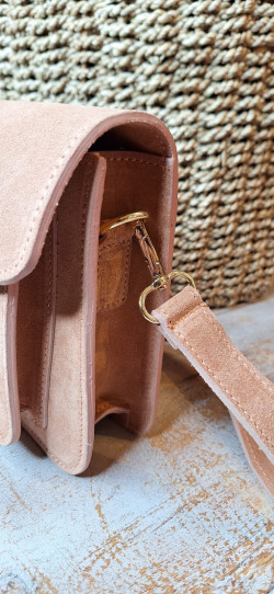 MILO rosa empolvado, bolso piel