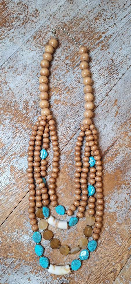 CARI camel/turquesa, collar