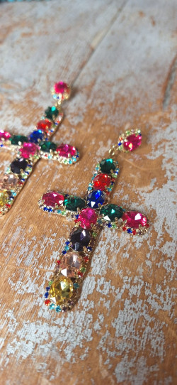 CRUZ multicolor, pendientes