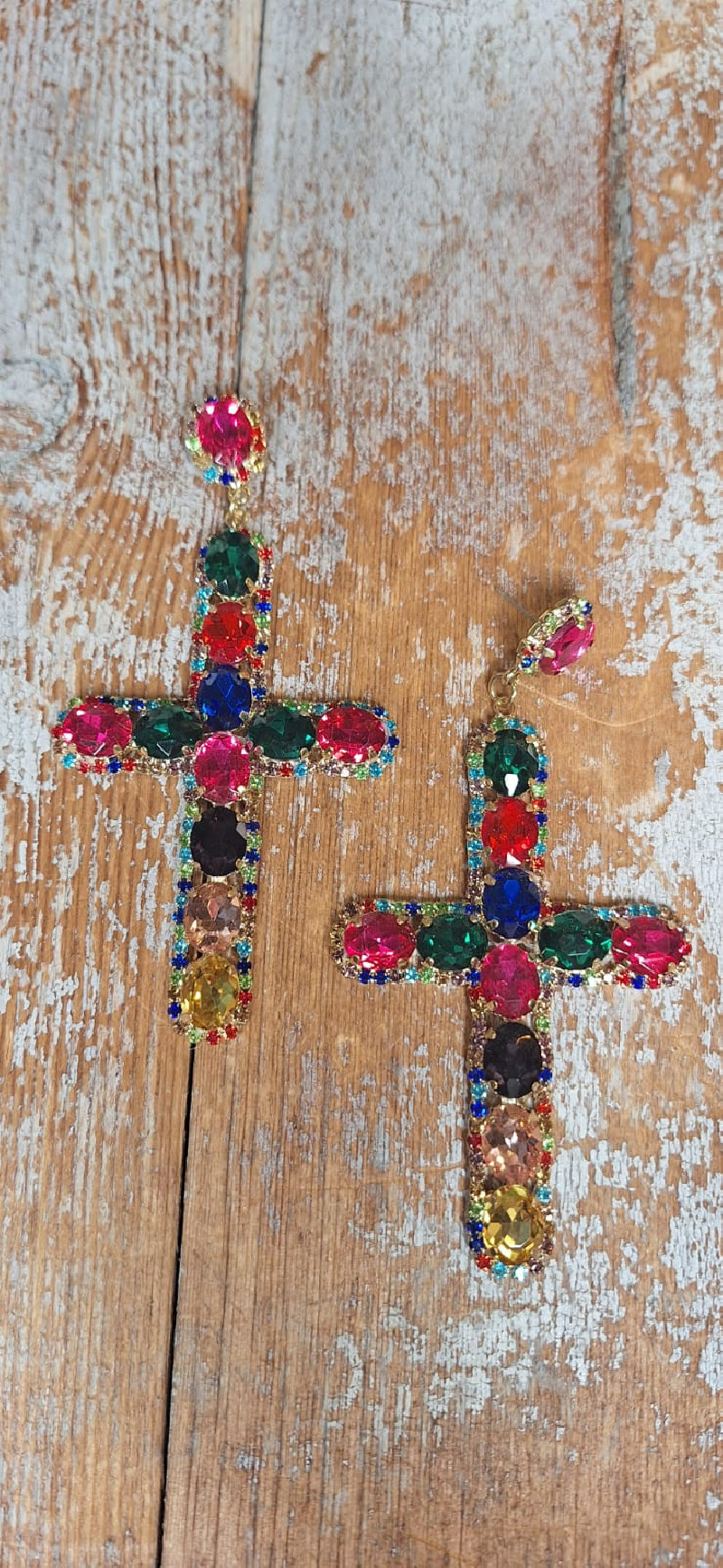 CRUZ multicolor, pendientes