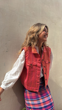 TIOMAN fucsia/dorado, chaleco