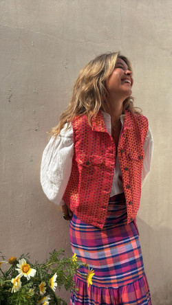 TIOMAN fucsia/dorado, chaleco