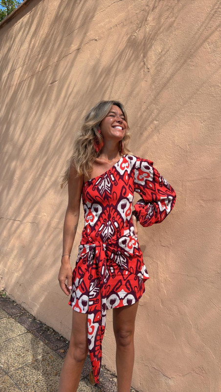 DONCELLA coral, vestido corto