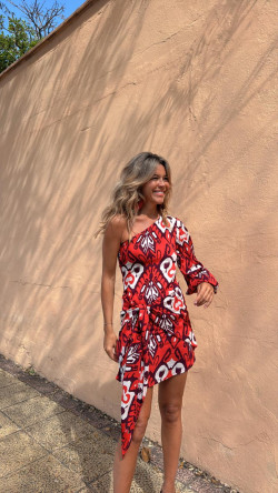 DONCELLA coral, vestido corto