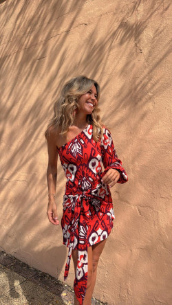 DONCELLA coral, vestido corto