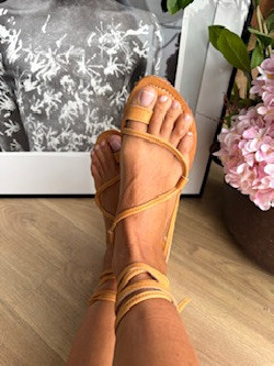 TRIMARAN beige, sandalia plana