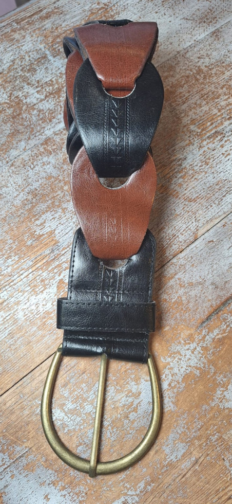 AFRODITA marrón/negro, cinturón de piel