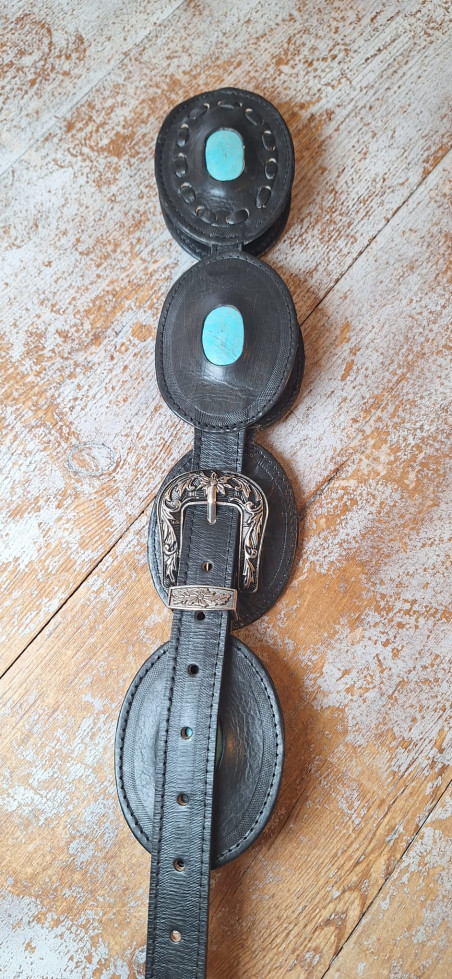 OVAL negro, cinturón de piel