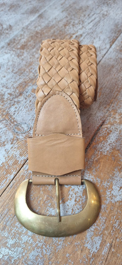 BELLA camel, cinturón de piel