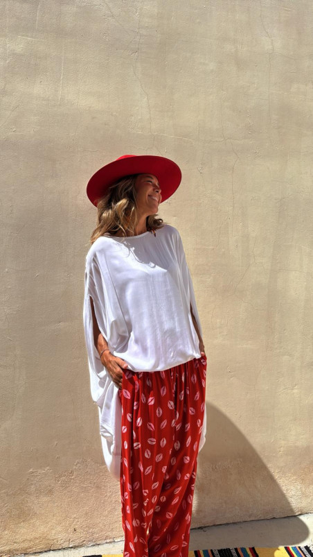 CAPRI blanco, top asimetrico