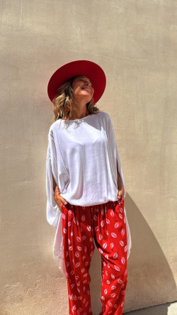 CAPRI blanco, top asimetrico