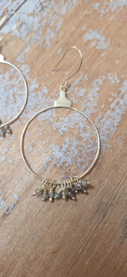 TORNET dorado-gris, pendientes