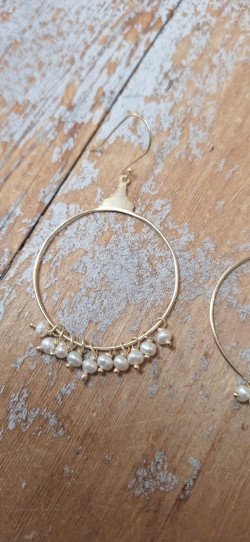 TORNET dorado-blanco, pendientes