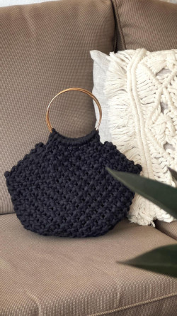 HOLOI negro, bolso macramé artesano PREVENTA