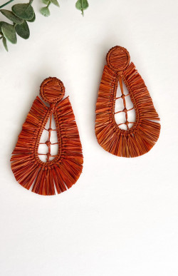 TUDELA naranja cobrizo, pendientes