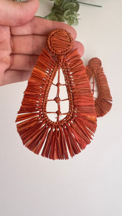 TUDELA naranja cobrizo, pendientes