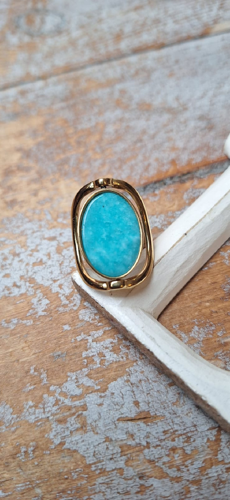 ESTU dorado/turquesa, anillo