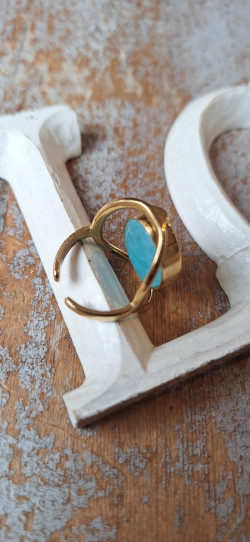 ESTU dorado/turquesa, anillo