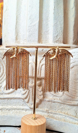 BIRD pendientes dorados