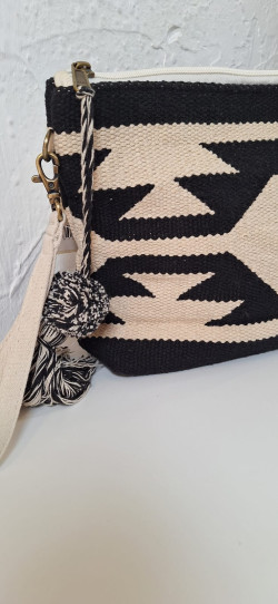 DARA beige/negro, bolsa de mano