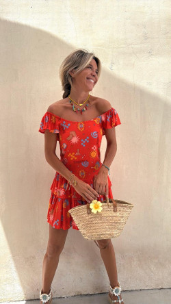 JACINTA naranja, vestido corto