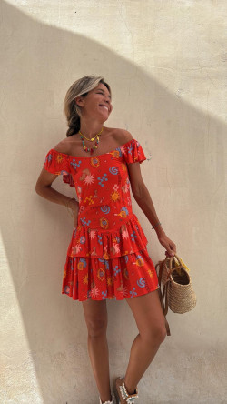 JACINTA naranja, vestido corto