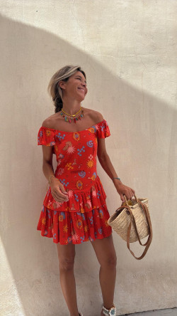 JACINTA naranja, vestido corto
