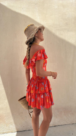 JACINTA naranja, vestido corto