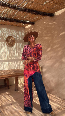 ROMA burdeos/naranja, top