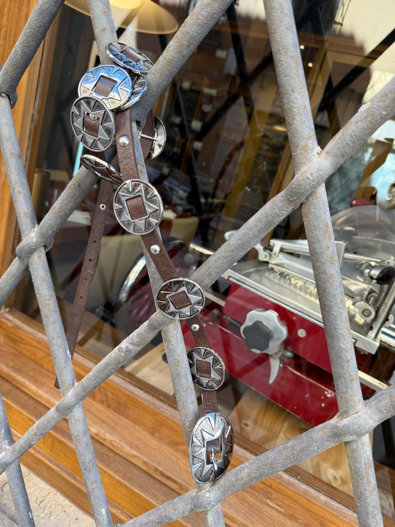 LINON, CINTURON marrón/plata