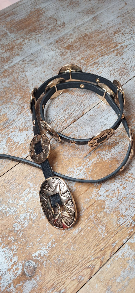 LINON cinturón, negro /dorado