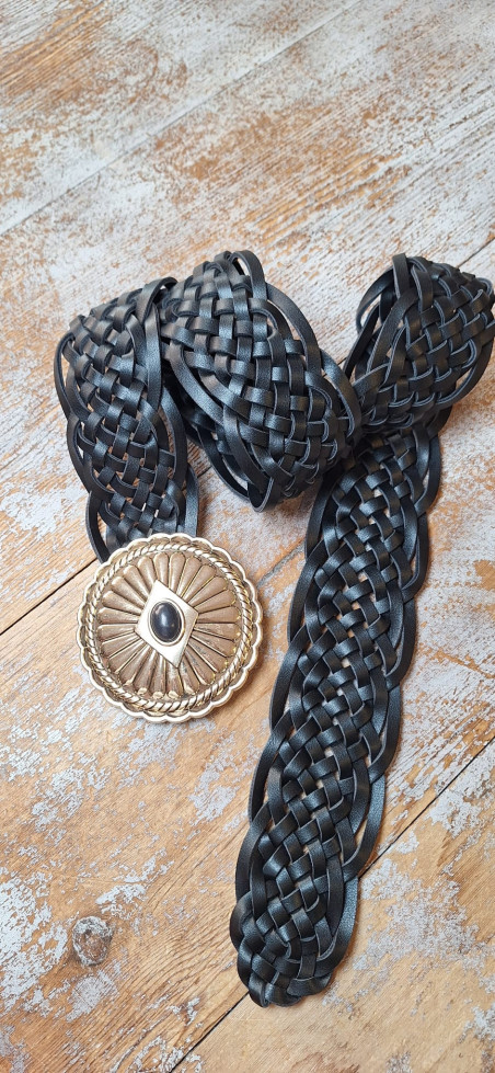 GABI negro, cinturón trenzado