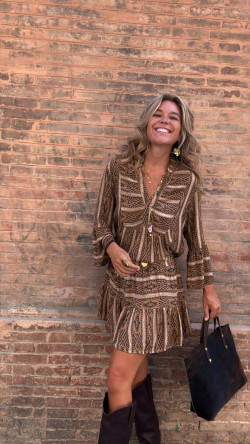 CHILET camel, vestido camisero