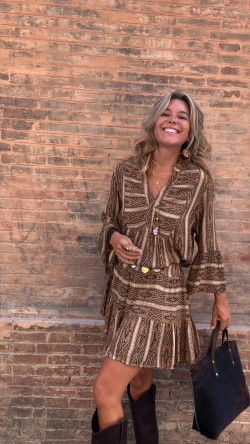 CHILET camel, vestido camisero