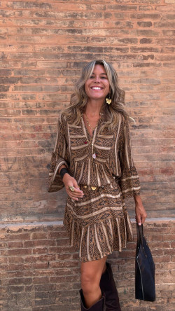 CHILET camel, vestido camisero