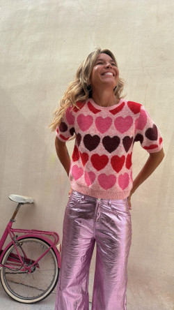 BELE rosa metalizado, pantalon