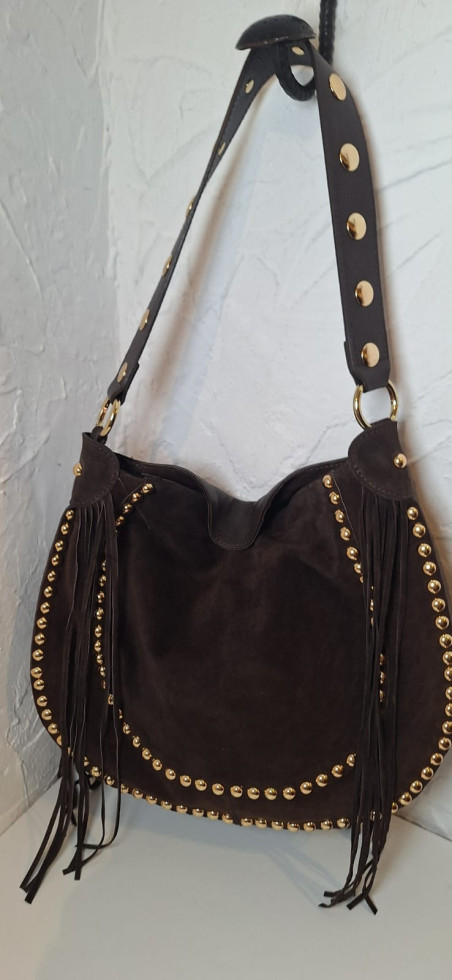 CASTIZO chocolate, bolso piel