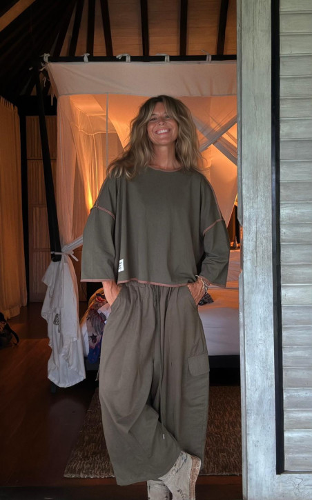 BALINES,pantalón bombacho kaki